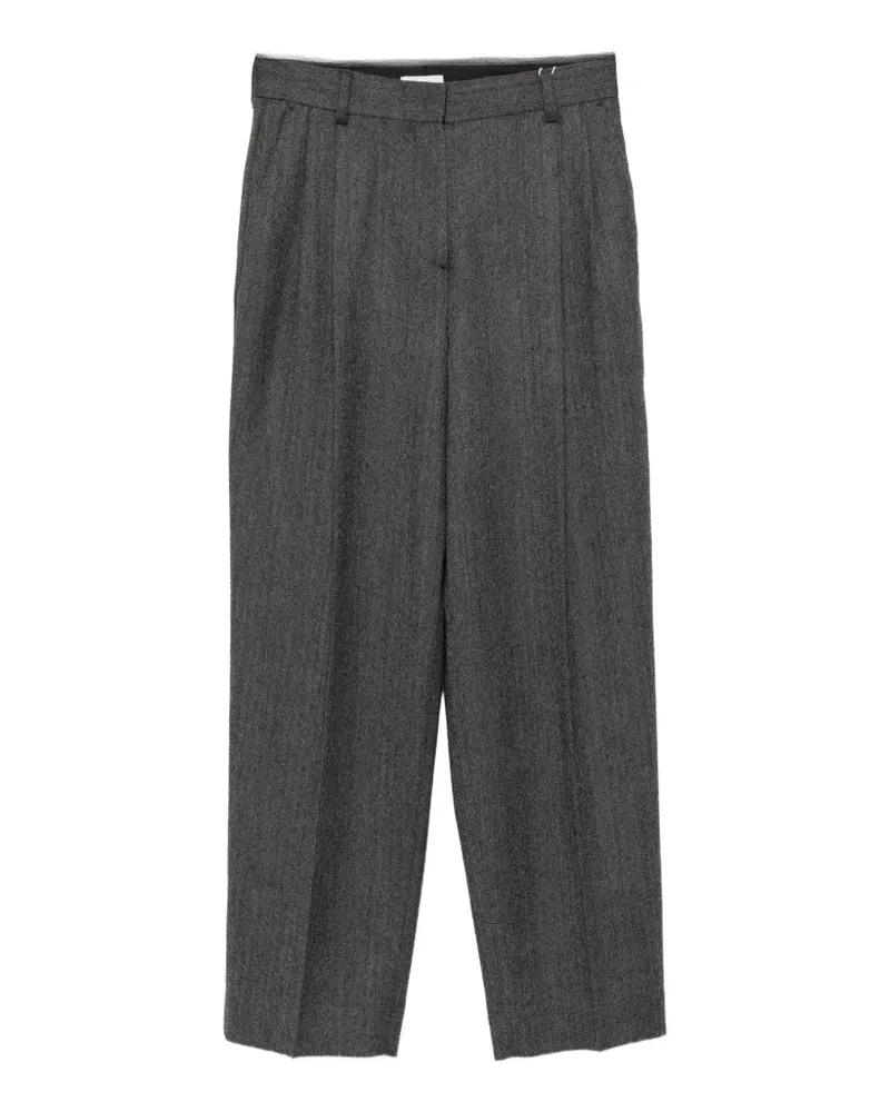 Totême Bundfaltenhose mit Fischgrätenmuster - Grau Grau