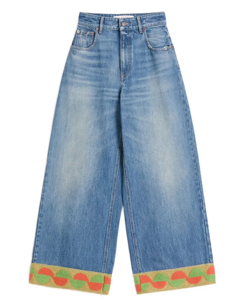 Valentino Garavani Jeans mit weitem Bein - Blau Blau
