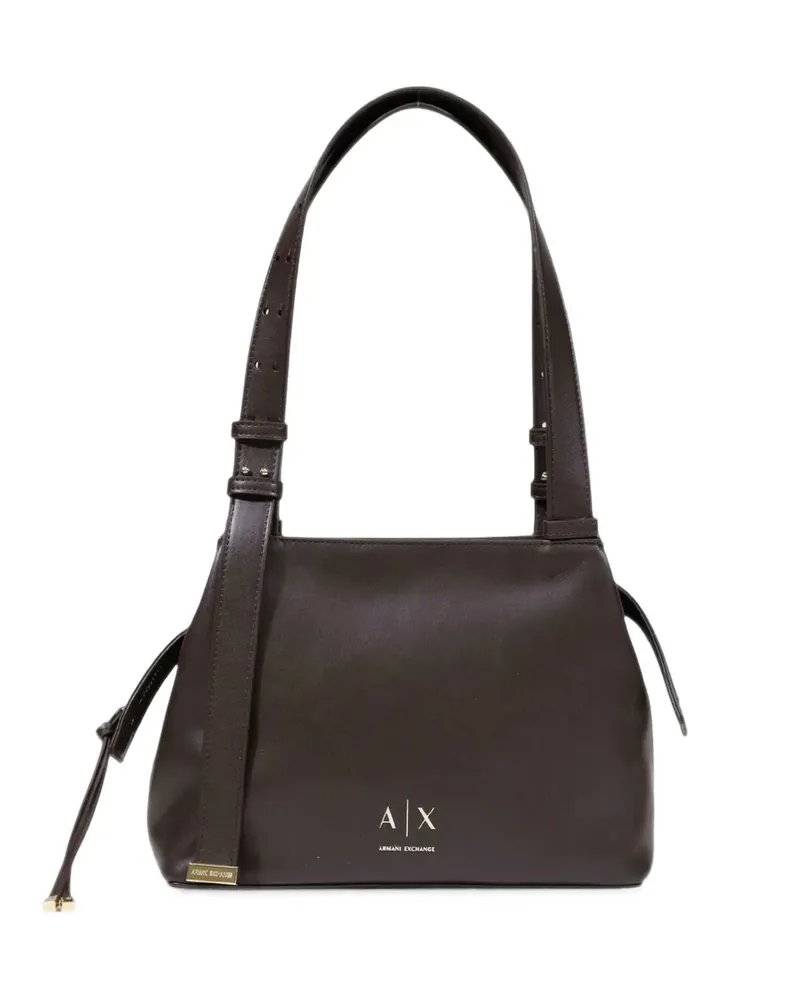 Armani Exchange Schultertasche mit Logo-Print - Braun Braun