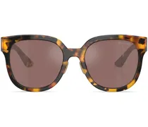 Sonnenbrille mit eckigem Gestell - Braun