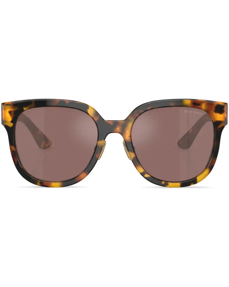 Miu Miu Sonnenbrille mit eckigem Gestell - Braun Braun