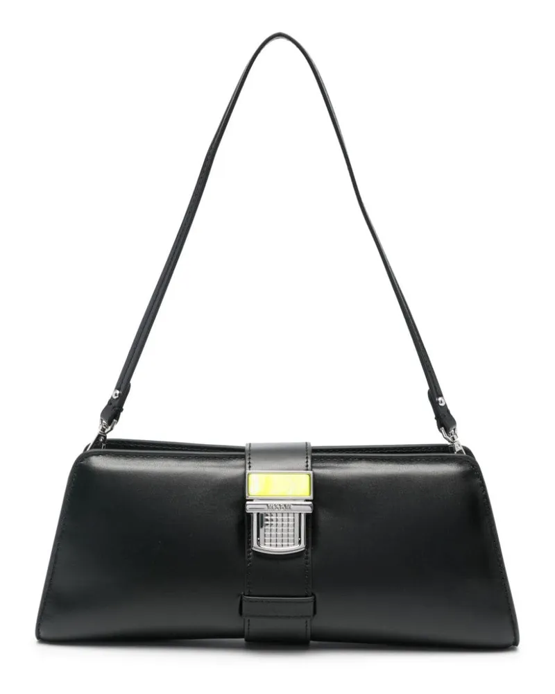 MSGM Schultertasche mit graviertem Logo Schwarz