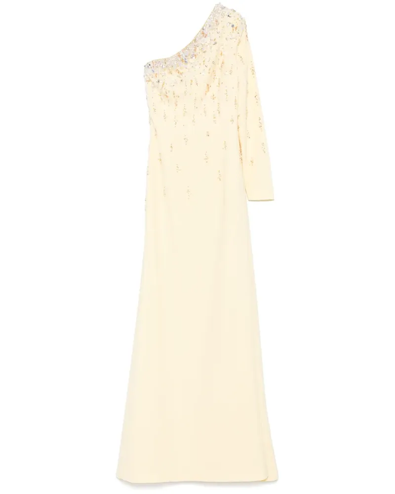 Dina Melwani Asymmetrisches Maxikleid - Gelb Gelb
