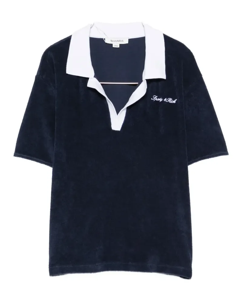 SPORTY & RICH Signature Logo terry-cloth top - Blau Blau