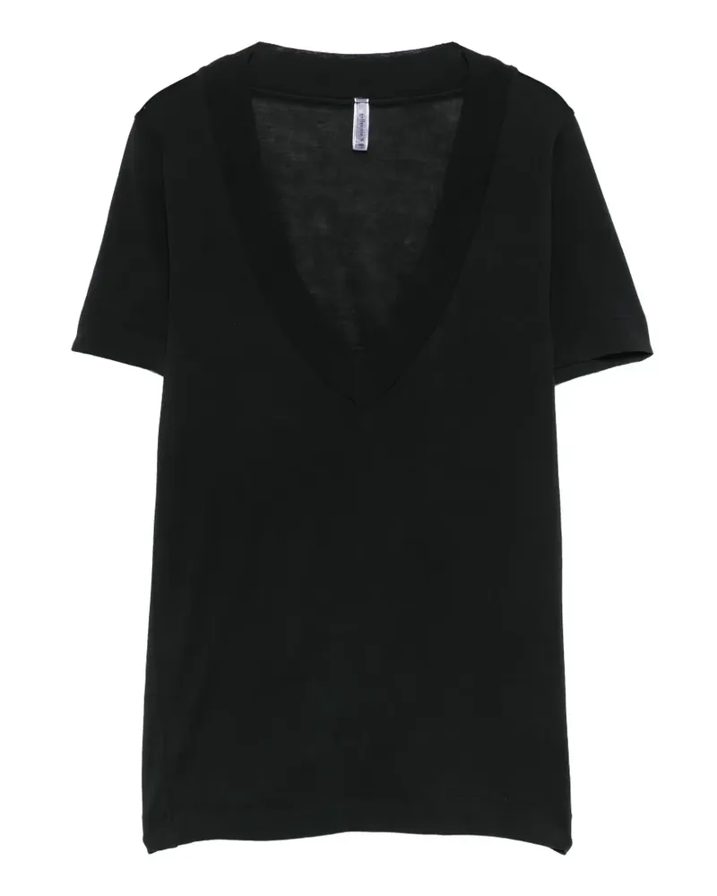 Daniele Fiesoli Ultraleichtes T-Shirt mit V-Ausschnitt - Schwarz Schwarz
