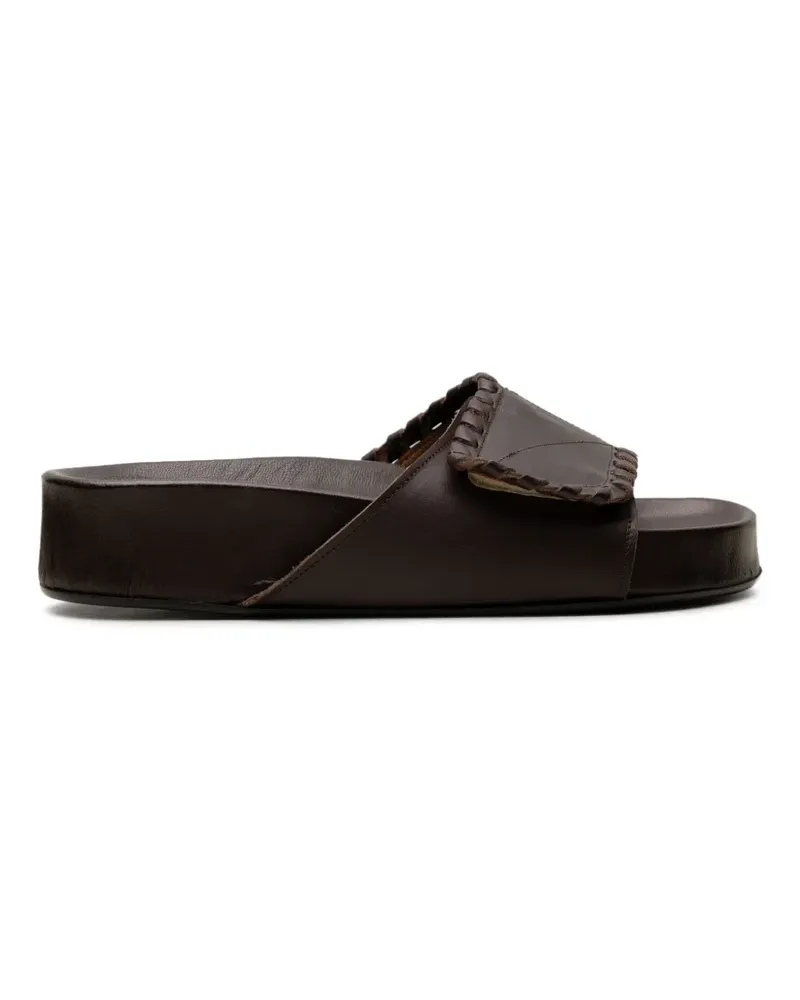 ATP Atelier Novella whipstitch-trim sandals - Braun Braun