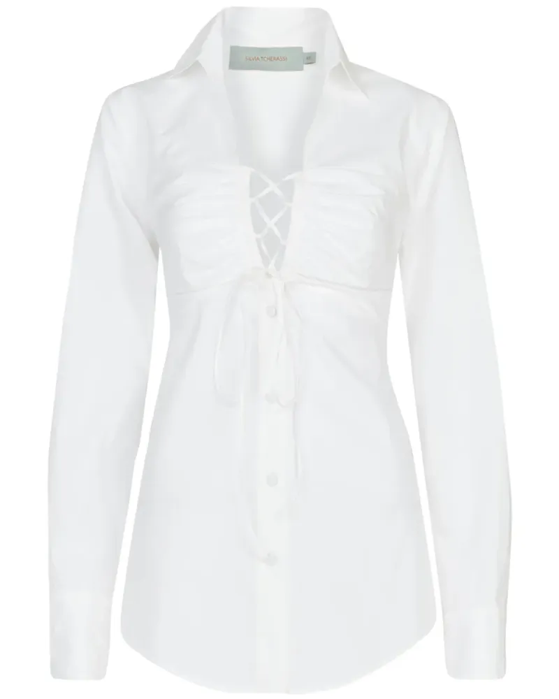 Silvia Tcherassi Bluse mit Schnürung - Weiß Weiß