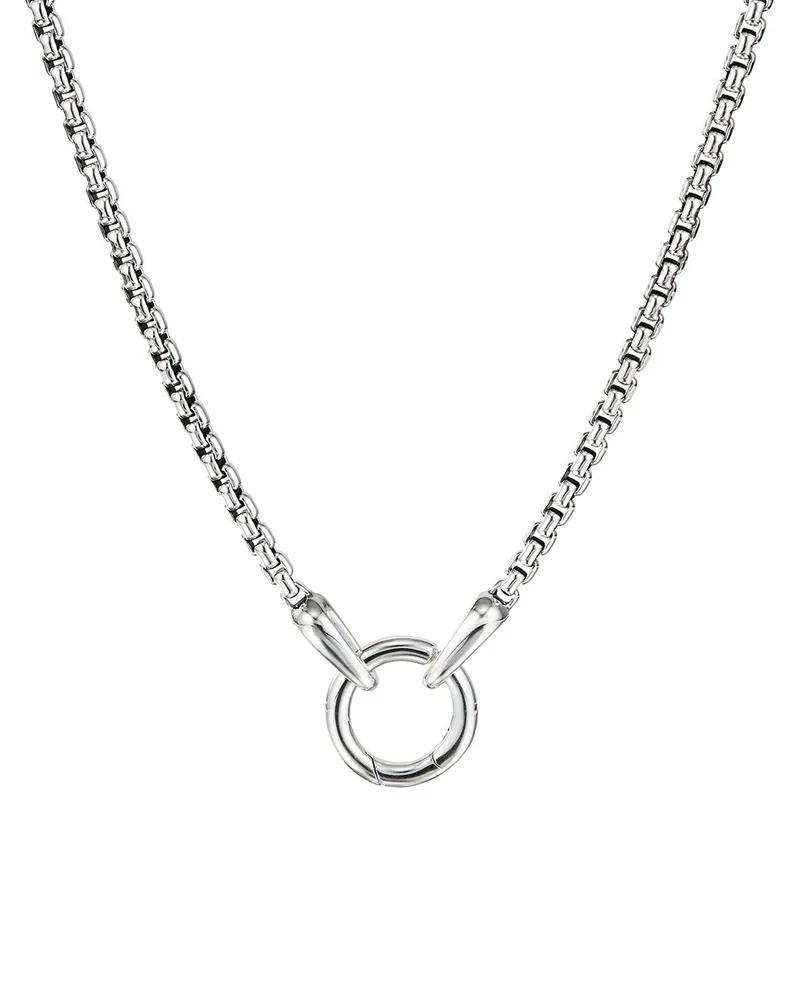 David Yurman Smooth Amulet Box Chain Halskette aus Sterlingsilber 2,7mm Silber
