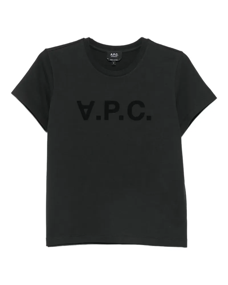 A.P.C. T-Shirt mit Logo-Print - Schwarz Schwarz