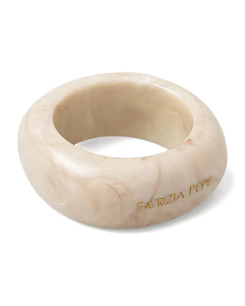 Patrizia Pepe Nature Soul marble-effect logo-print bracelet - Nude Nude