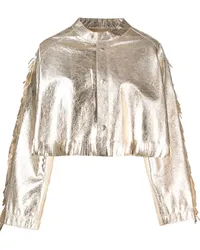 forte_forte Lederjacke mit Fransen Gold