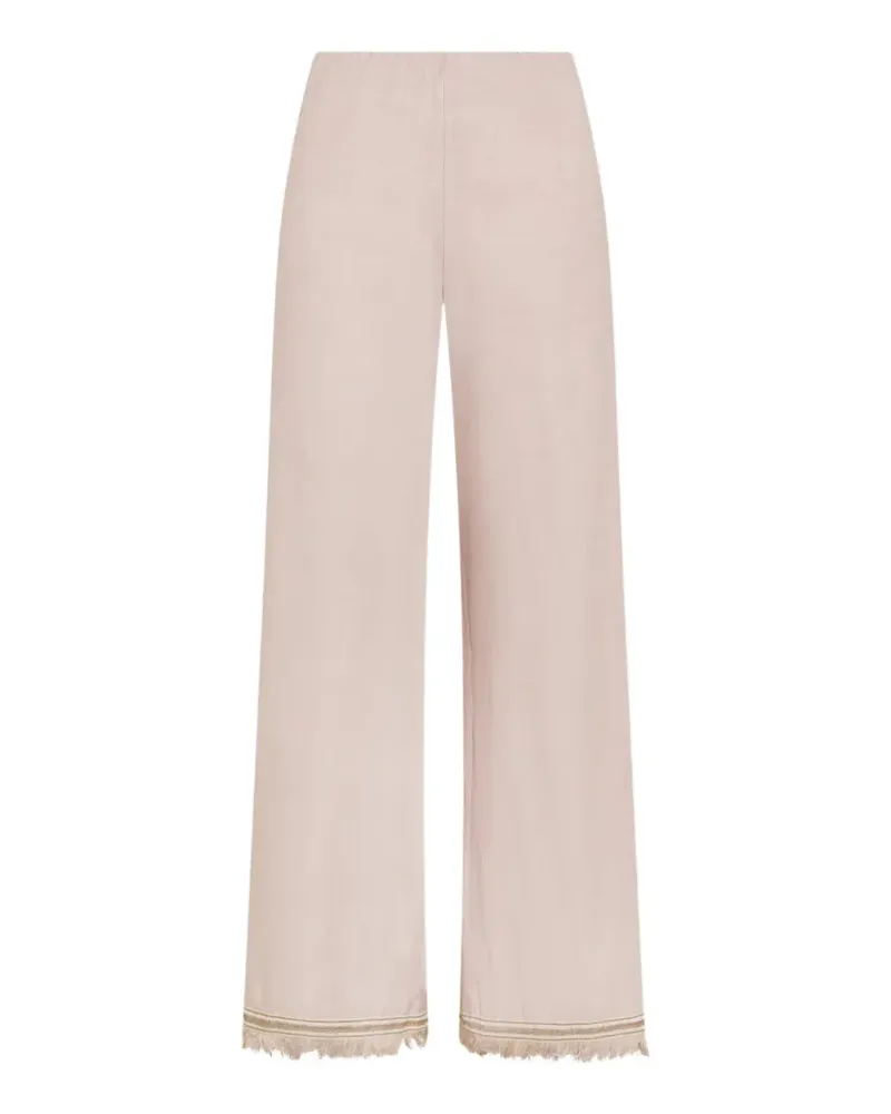 Seventy fringed-detail linen trousers - Nude Nude