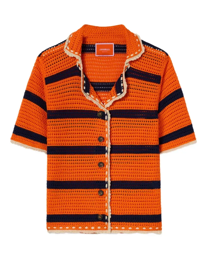 La DoubleJ Gehäkeltes Cerere Hemd mit Streifen - Orange Orange
