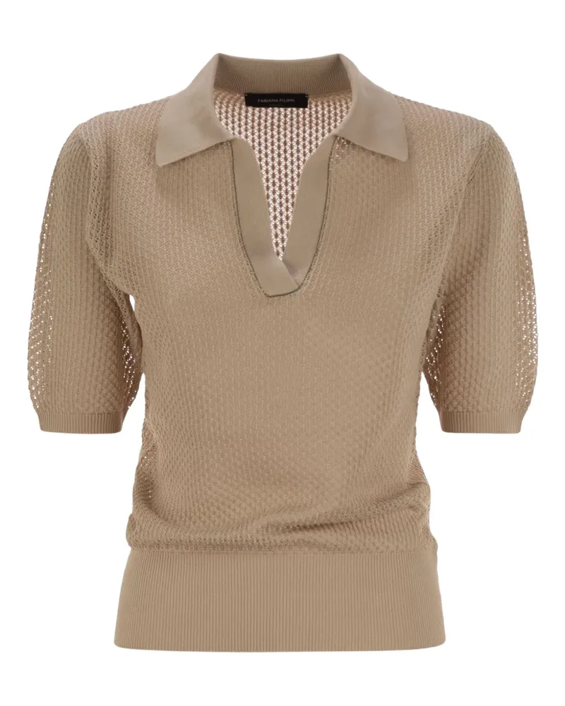 Fabiana Filippi Poloshirt mit V-Ausschnitt - Nude Nude