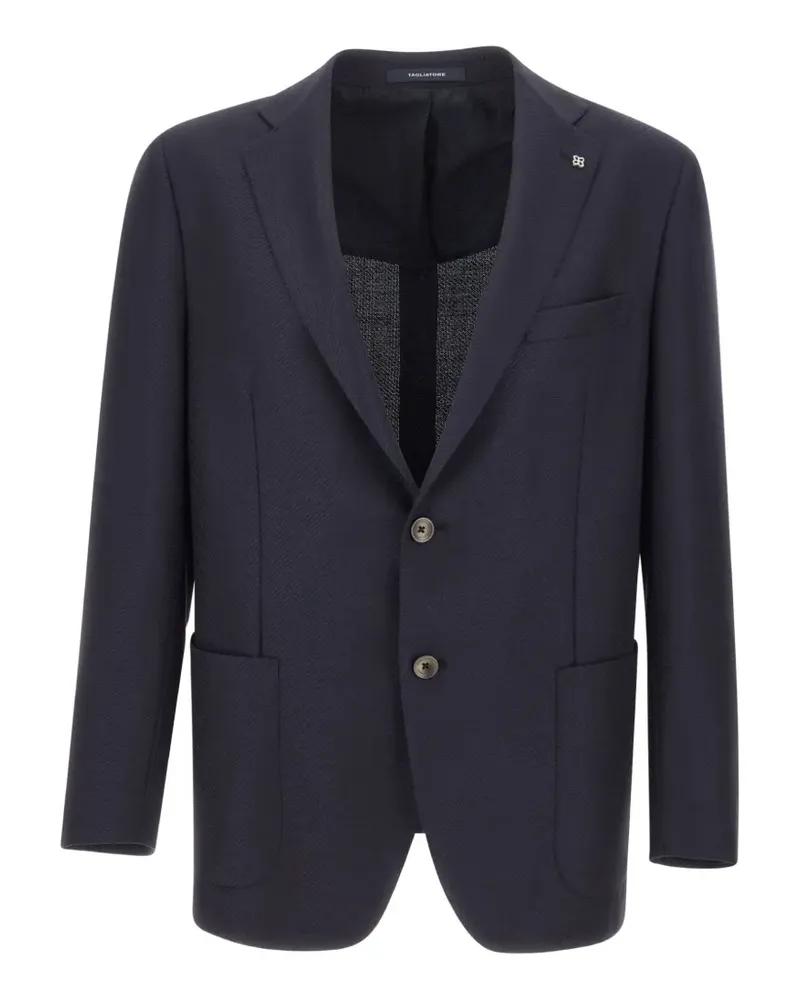 Tagliatore micro-herringbone pattern blazer - Blau Blau
