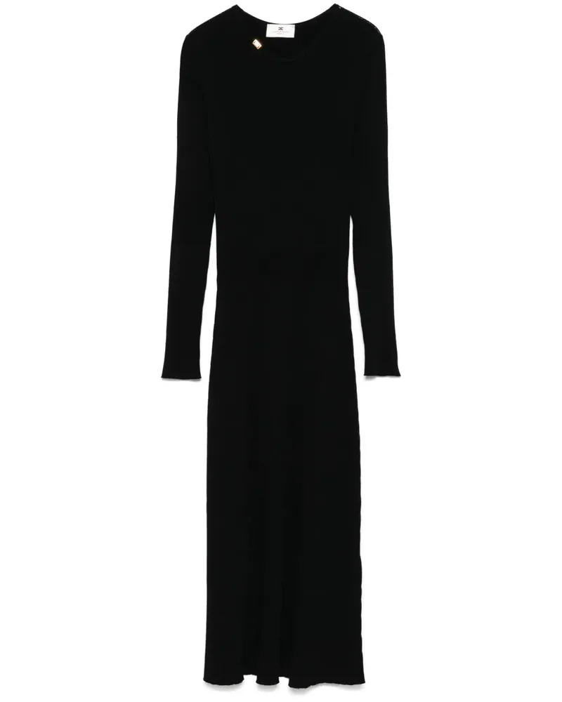 Elisabetta Franchi Midikleid aus geripptem Strick - Schwarz Schwarz