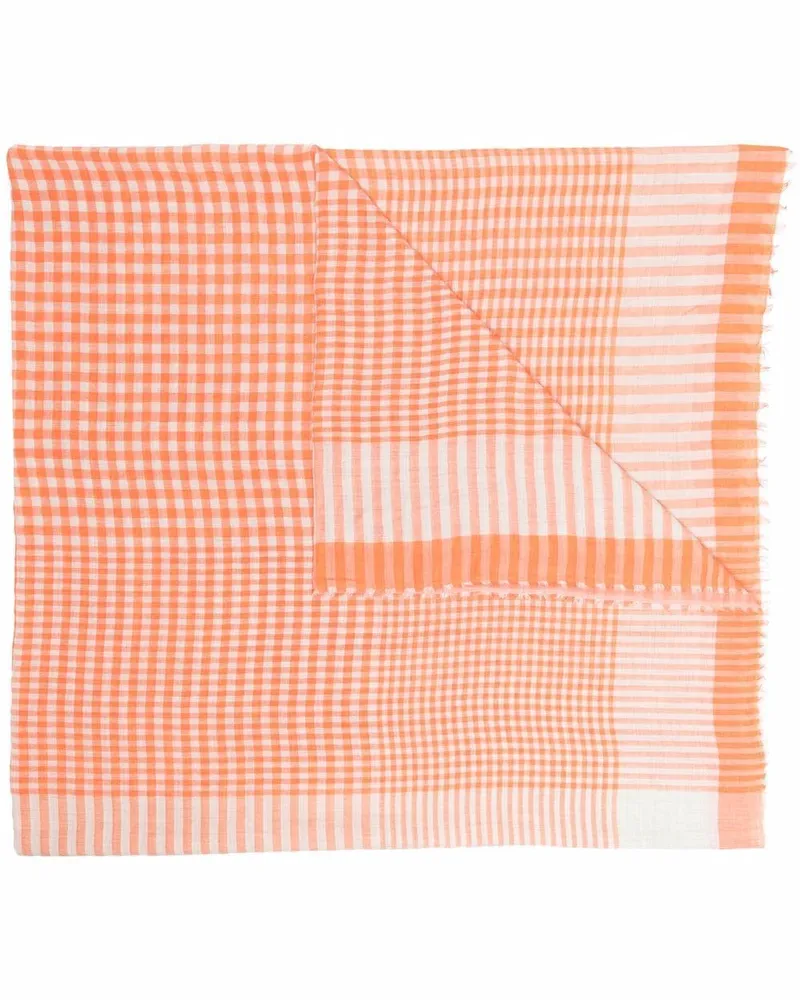 Faliero Sarti Karierter Schal - Orange Orange