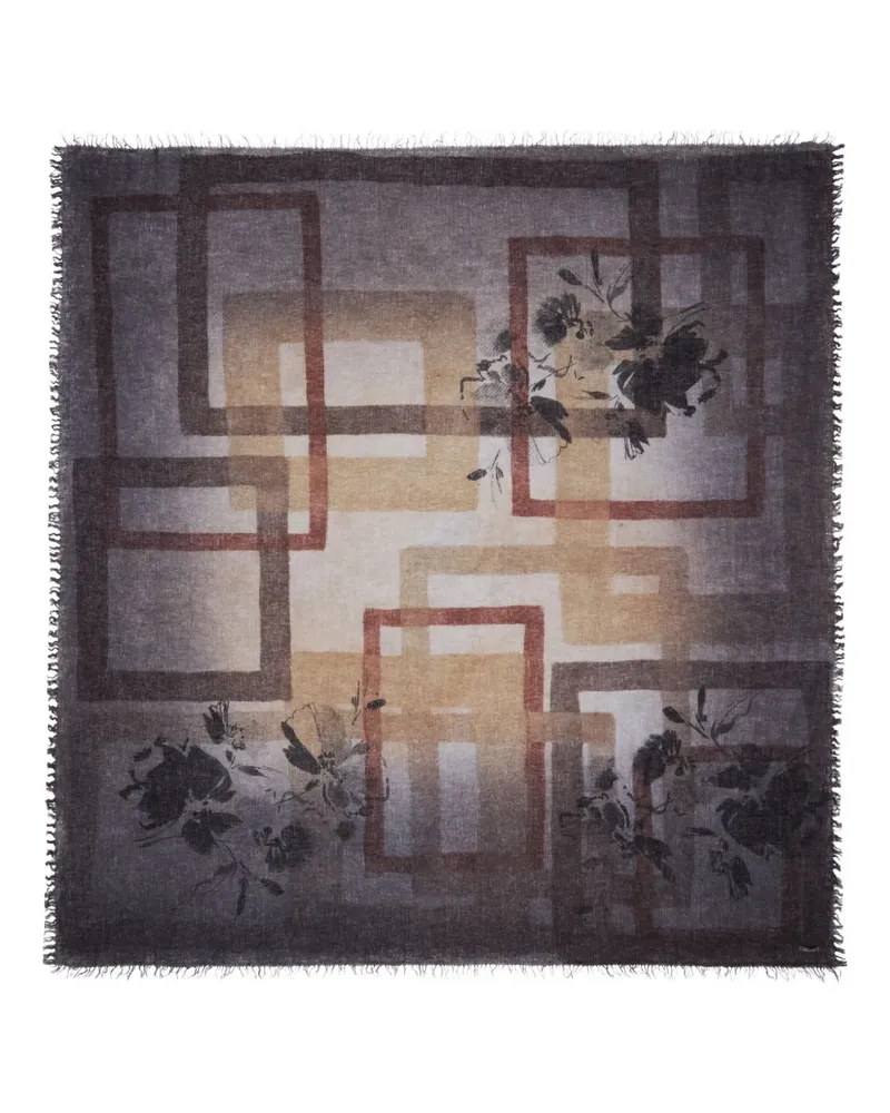 Faliero Sarti Krystal Schal mit Fransenbesatz - Grau Grau