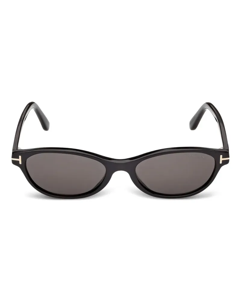 Tom Ford Sonnenbrille mit ovalem Gestell - Schwarz Schwarz