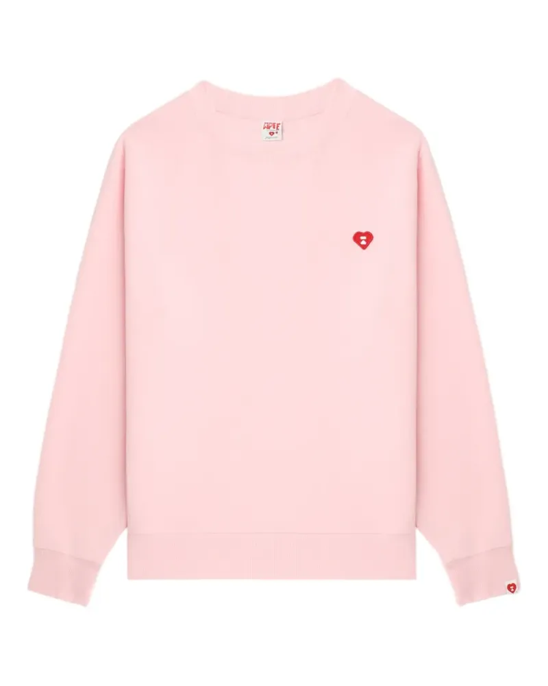 BAPE Sweatshirt mit Herz-Patch - Rosa Rosa