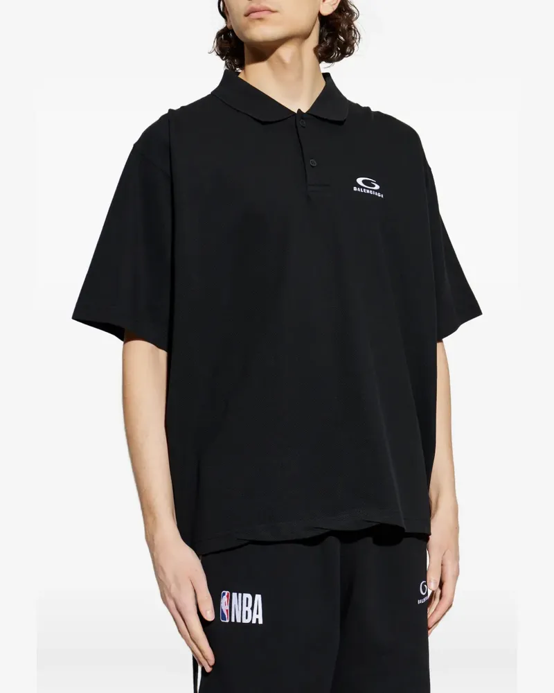 Balenciaga Poloshirt mit Logo - Schwarz Schwarz