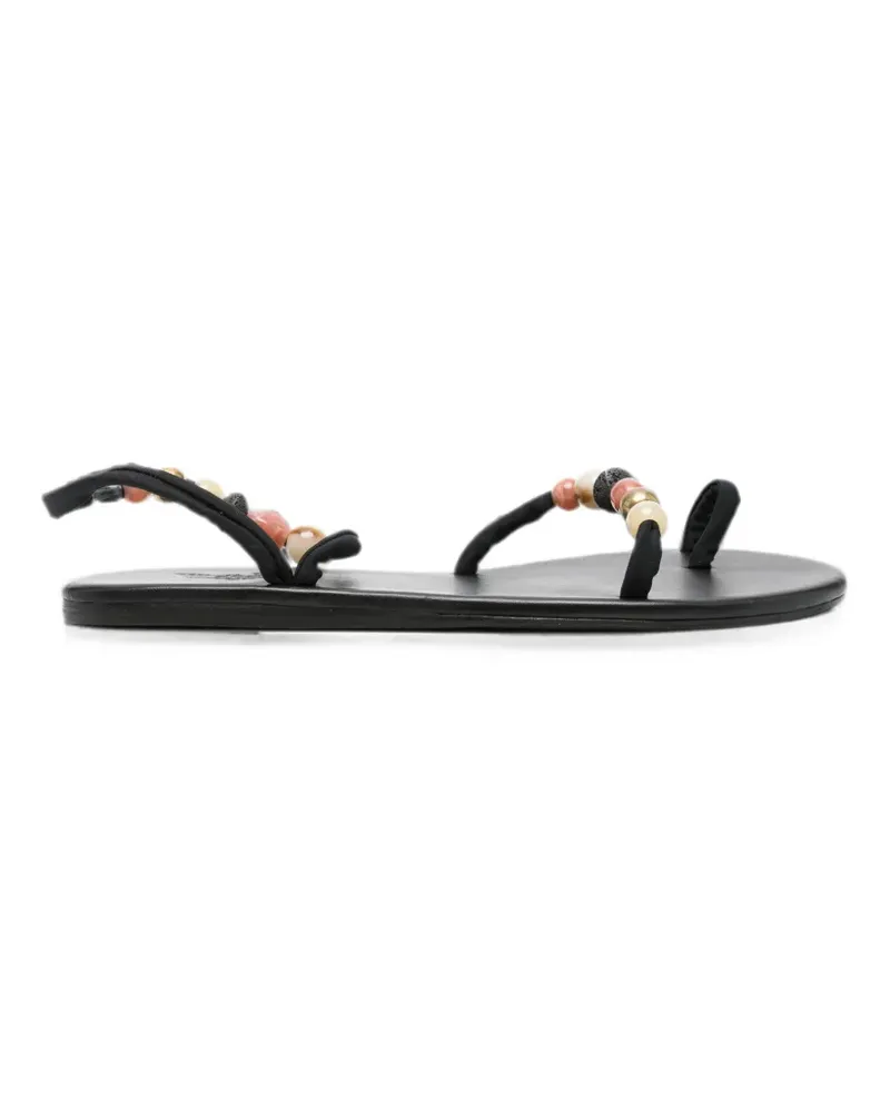 Ancient Greek Sandals Eleftheria bead-embellished sandals - Schwarz Schwarz