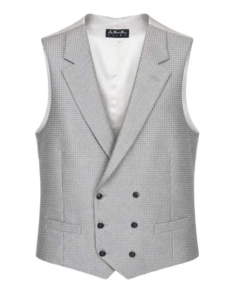 Luigi Bianchi Mantova double-breasted micro-pattern waistcoat - Grau Grau