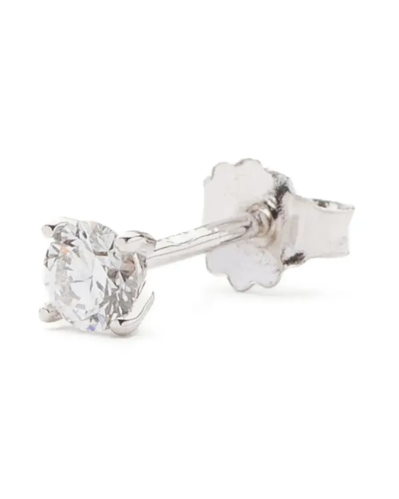 WHITE BIRD 18K white gold Solitaire diamond earring - Silber Silber