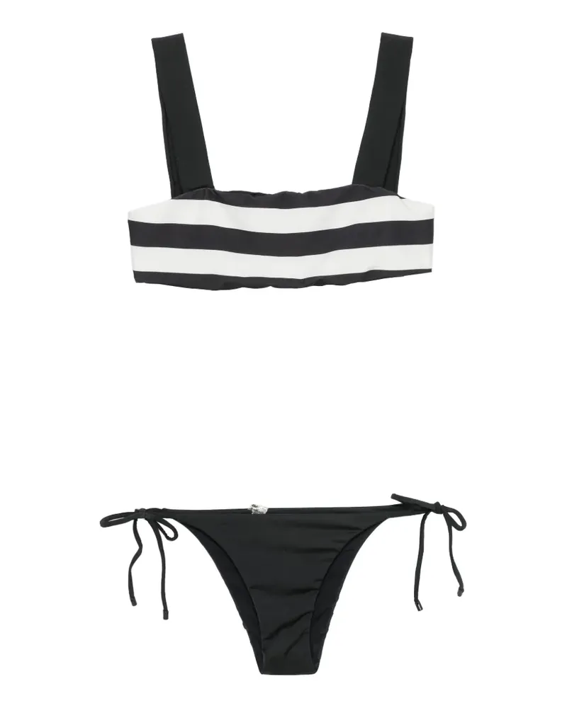 Osklen striped side-tie bikini - Schwarz Schwarz
