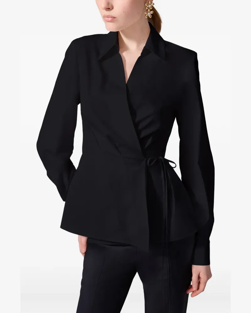 Carolina Herrera New York Wickelhemd mit Schnürung - Schwarz Schwarz