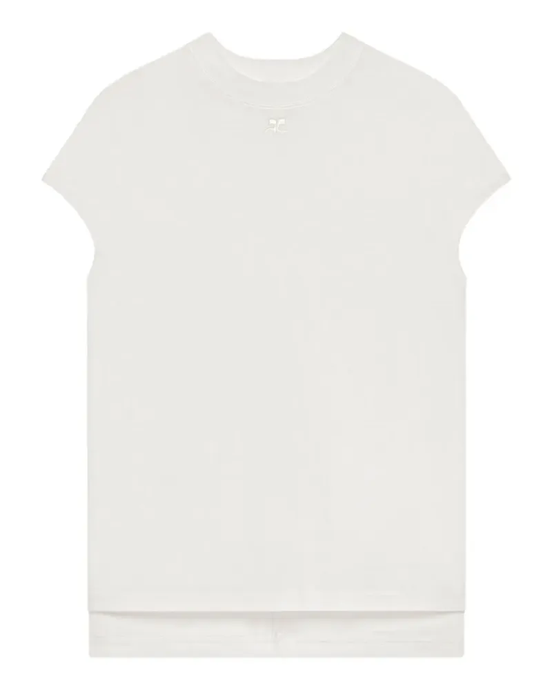 Courrèges T-Shirt mit Logo - Weiß Weiß