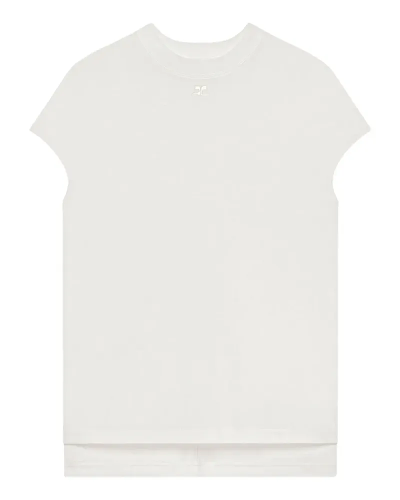 Courrèges T-Shirt mit Logo - Weiß Weiß