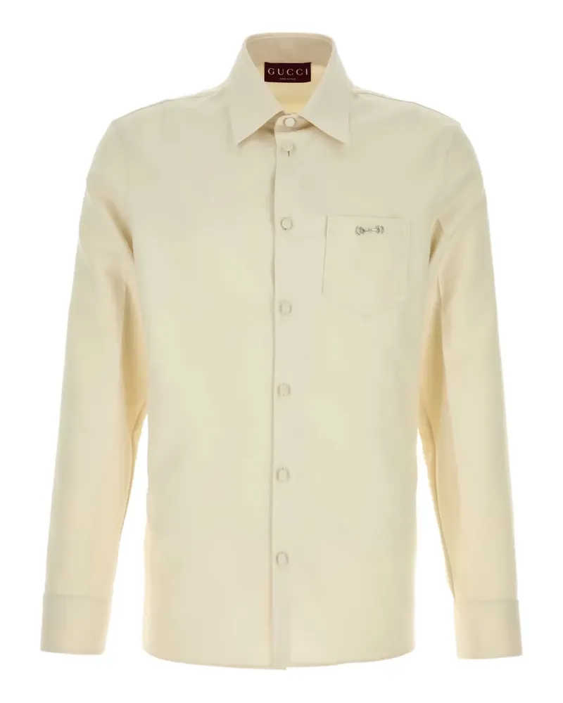 Gucci Panama Hemd mit Tasche - Nude Nude