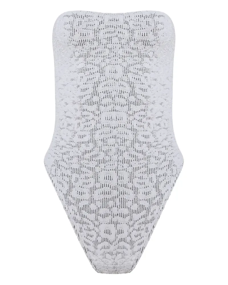 bond-eye Fane Badeanzug mit Leoparden-Print - Weiß Weiß