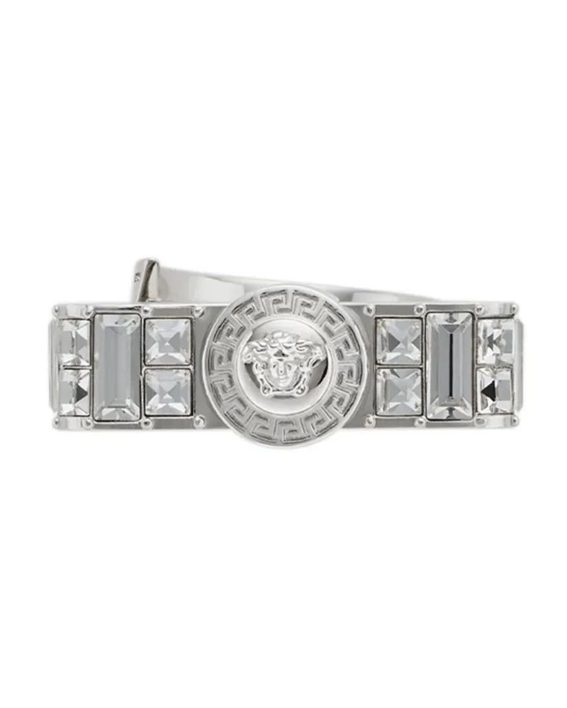 Versace Gianni Ribbon Ring mit Kristallen - Silber Silber