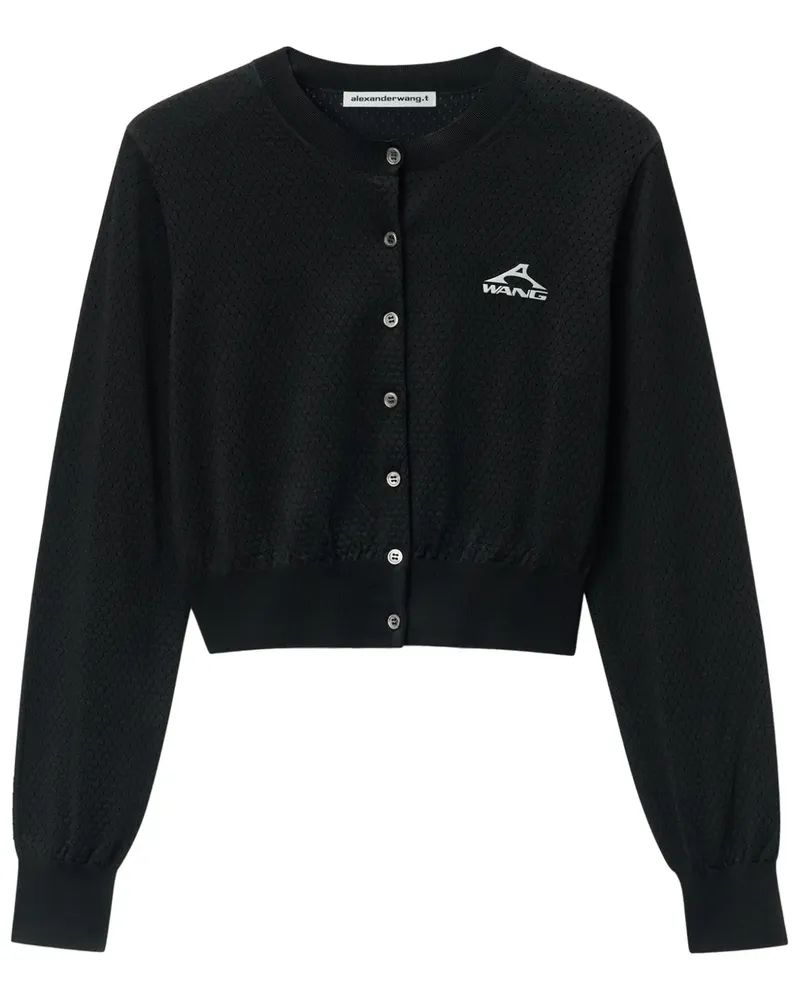 Alexander Wang Cardigan mit Logo-Print - Schwarz Schwarz