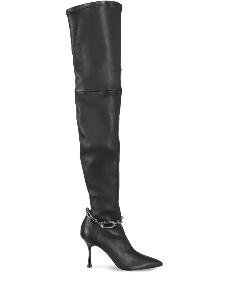 Studio Amelia Stiefel aus Leder 90mm - Schwarz Schwarz