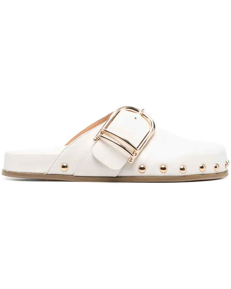 Twin-Set Mules mit Schnallen - Weiß Weiß