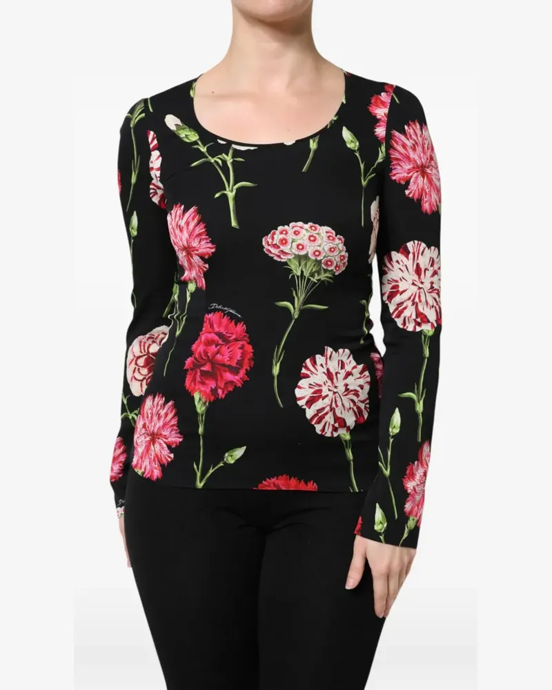 Dolce & Gabbana Bluse mit Blumenprint - Schwarz Schwarz