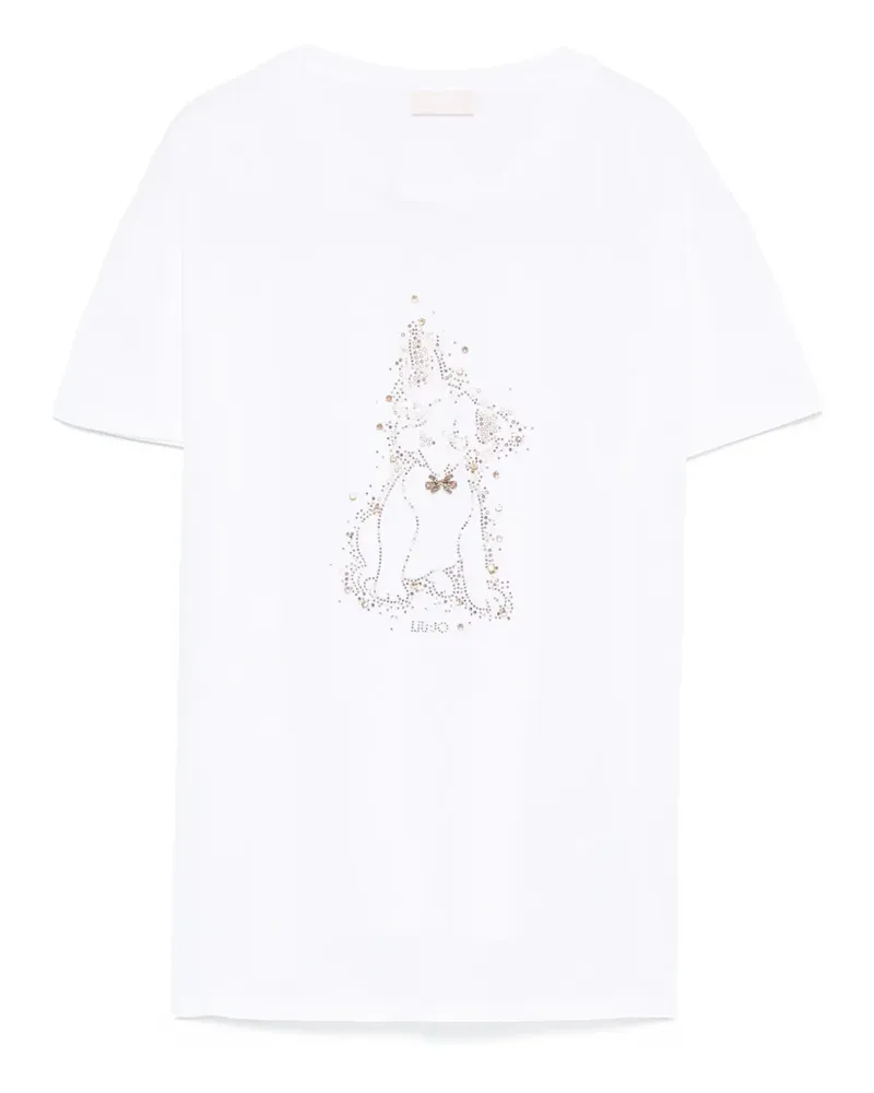 Liu Jo Verziertes T-Shirt mit Hundemotiv - Weiß Weiß