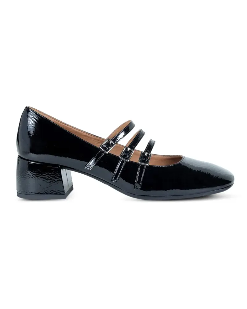 FESTA Milano Pumps aus Lackleder mit drei Riemen - Schwarz Schwarz