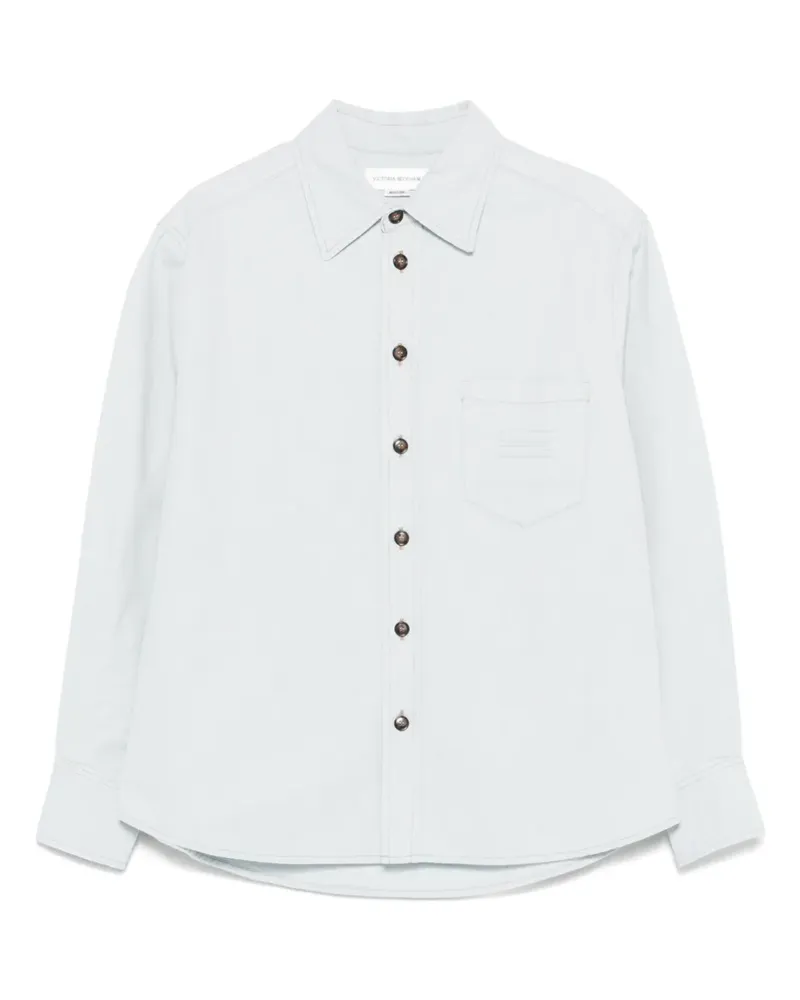 Victoria Beckham Hemd mit Logo-Prägung - Blau Blau