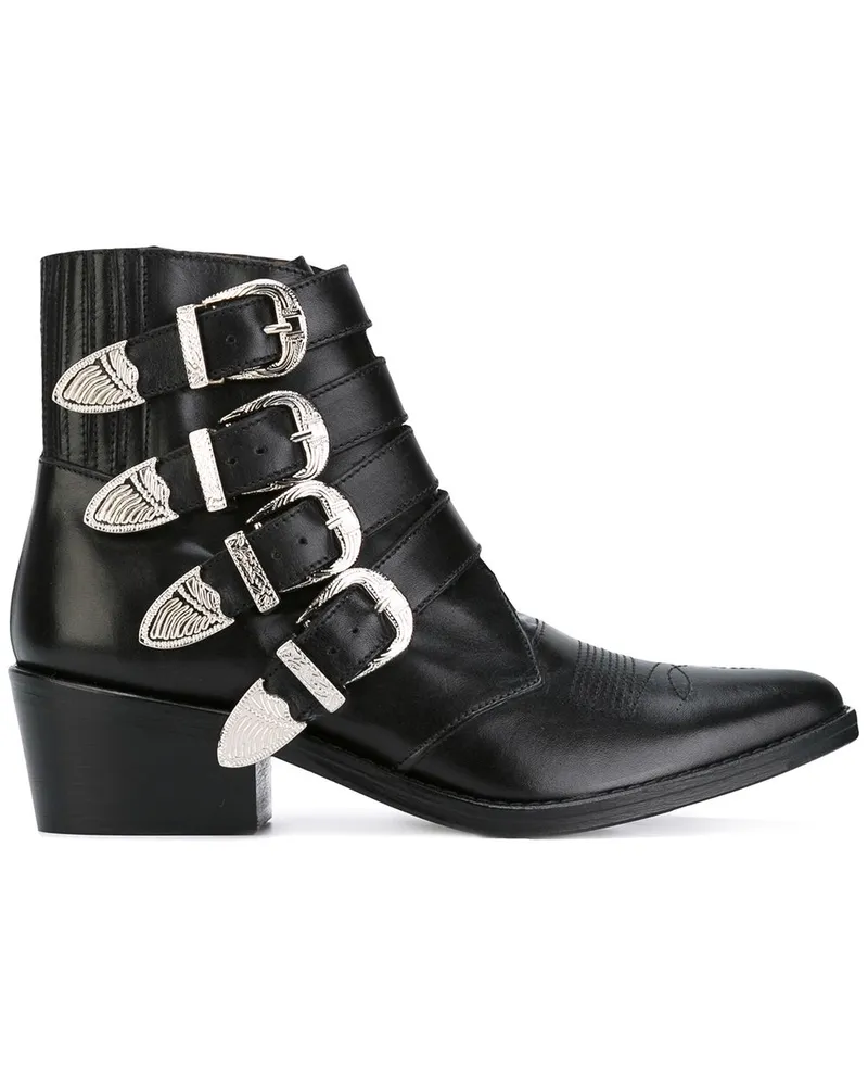 Toga Stiefel mit Riemen - Schwarz Schwarz