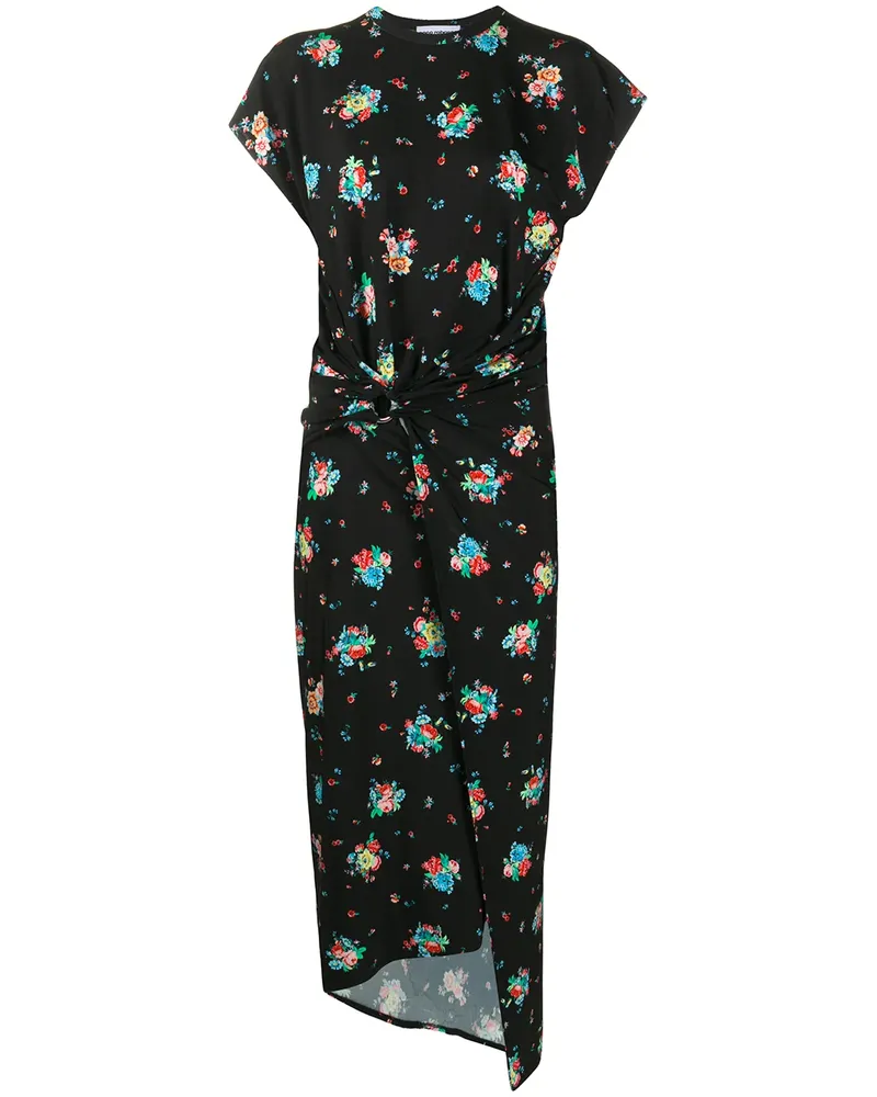 Paco Rabanne Kleid mit Blumen-Print - Schwarz Schwarz