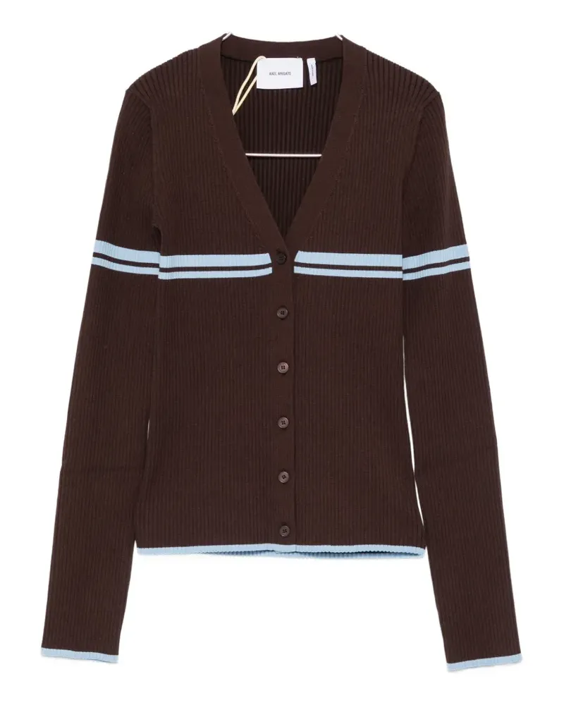 Axel Arigato Fleur ribbed stripe-detail cardigan - Braun Braun