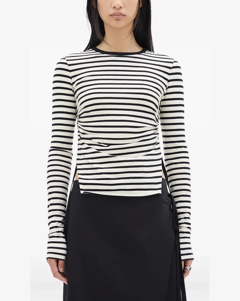 Ann Demeulemeester Oke striped jersey top - Nude Nude