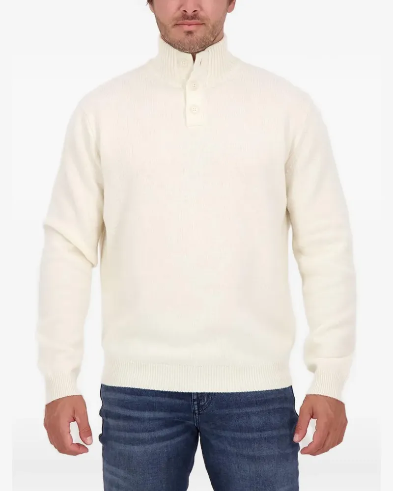 Daniele Fiesoli Geknöpfter Pullover mit Stehkragen - Weiß Weiß