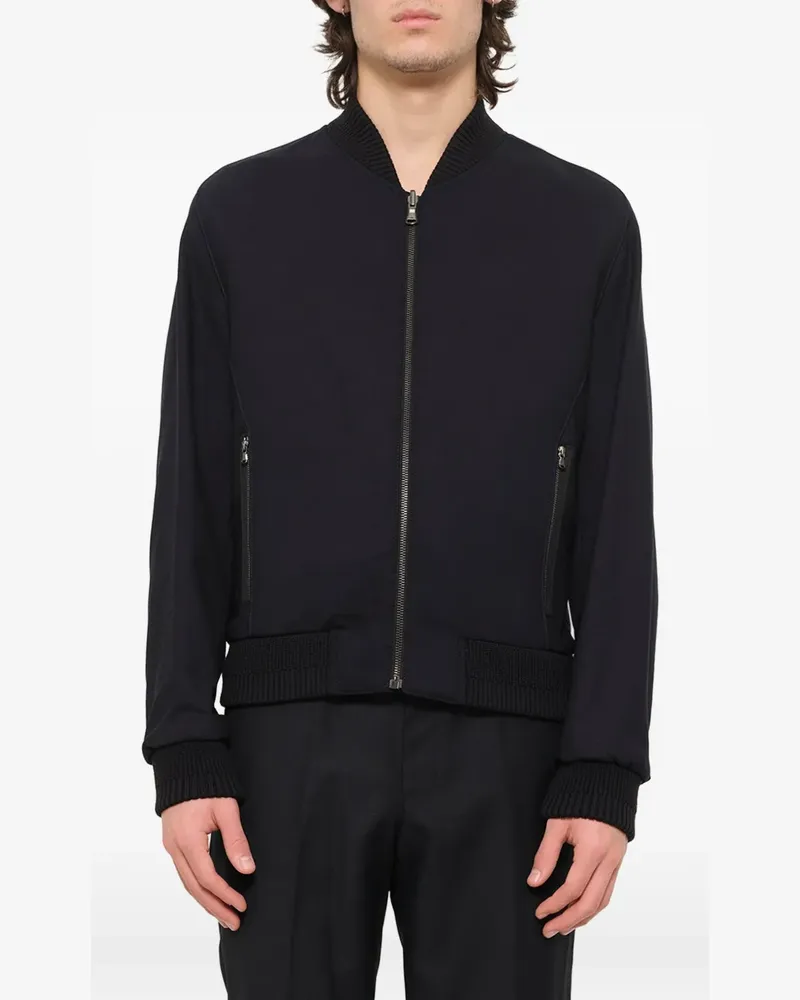 Wooyoungmi zip-up ribbed-trim jacket - Schwarz Schwarz