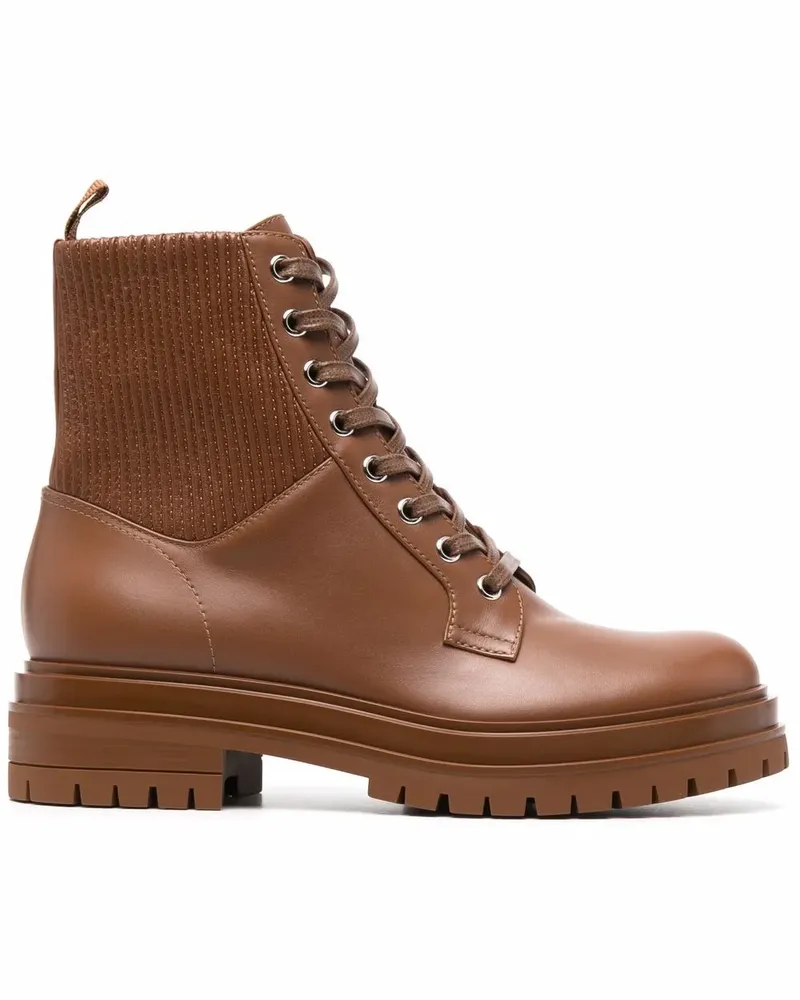 Gianvito Rossi Sock-Boots mit Schnürung - Braun Braun