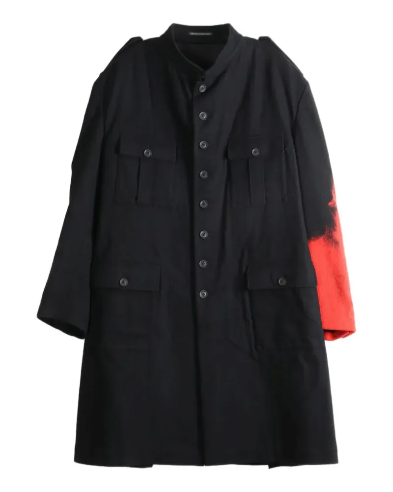 Yohji Yamamoto button-up epaulette coat - Schwarz Schwarz